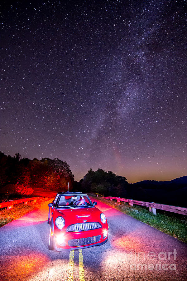 2014 Mini Cooper with the Milky Way Photograph by Robert Loe