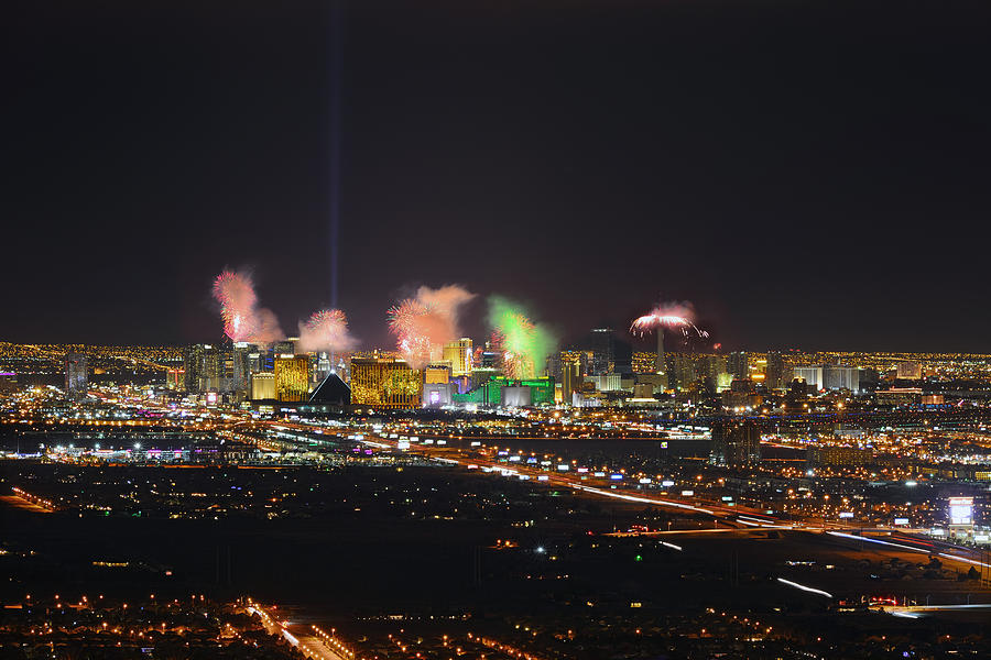 2015 Las Vegas New Years Fireworks Photograph by Mark Whitt