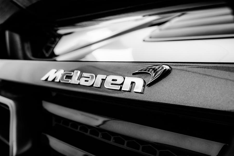 2015 McLaren 650S Spider Rear Emblem -0028bw Photograph by Jill Reger