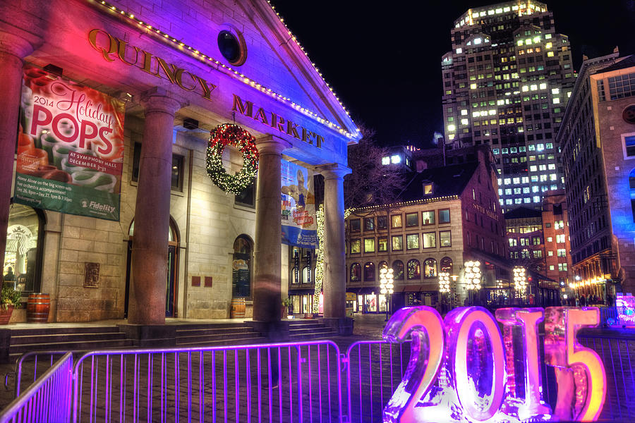 2015 New Year in Quincy Market - Boston Photograph by Joann Vitali