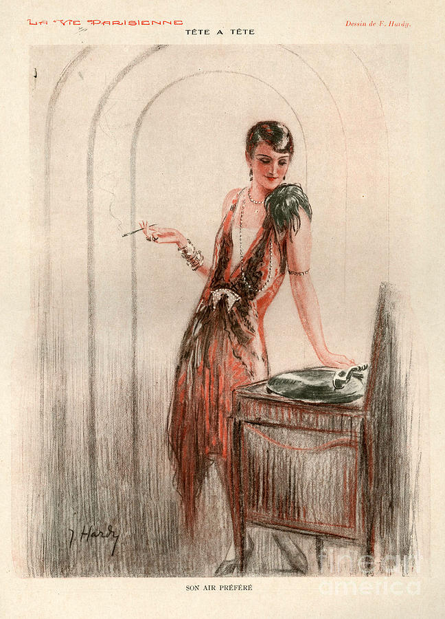 Portrait Drawing - 1920s France La Vie Parisienne Magazine #204 by The Advertising Archives