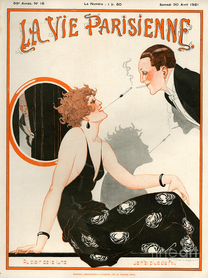 Rene Vincent Drawing - 1920s France La Vie Parisienne Magazine #206 by The Advertising Archives