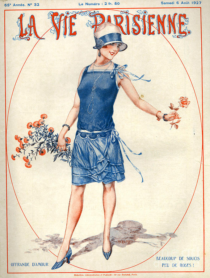 Flower Drawing - 1920s France La Vie Parisienne Magazine #208 by The Advertising Archives