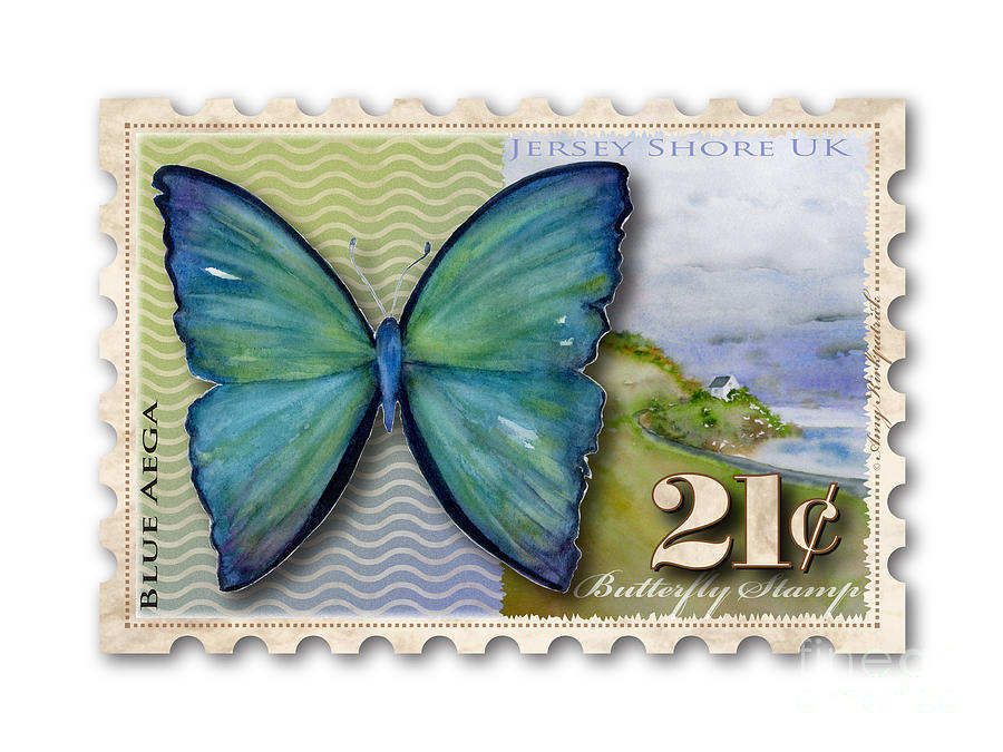 21 Cent Butterfly Stamp Painting by Amy Kirkpatrick