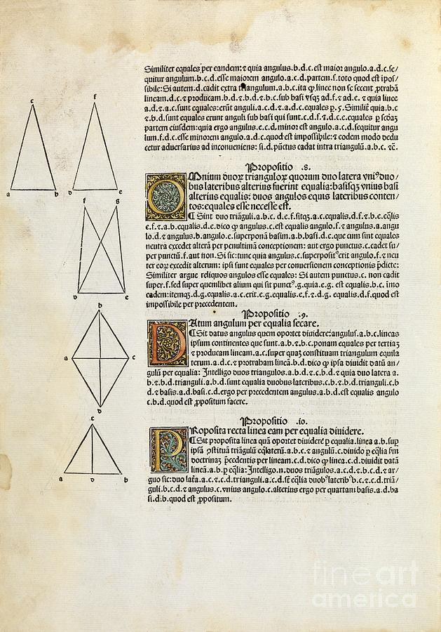 Euclids Elements Of Geometry, 1482 #21 Photograph by Royal Astronomical Society