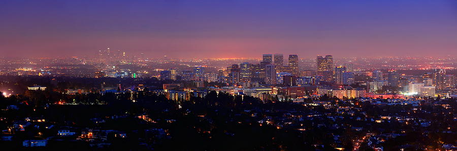 Los Angeles at night #21 Photograph by Songquan Deng