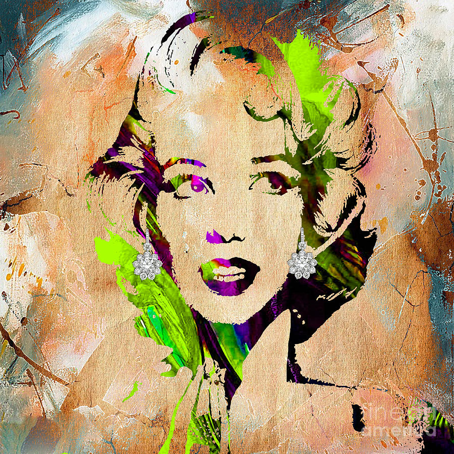 Marilyn Monroe Diamond Earring Collection #21 Mixed Media by Marvin Blaine