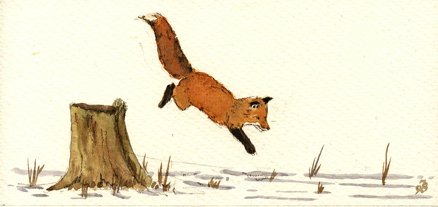 Wildlife Painting - Red Fox #21 by Juan  Bosco