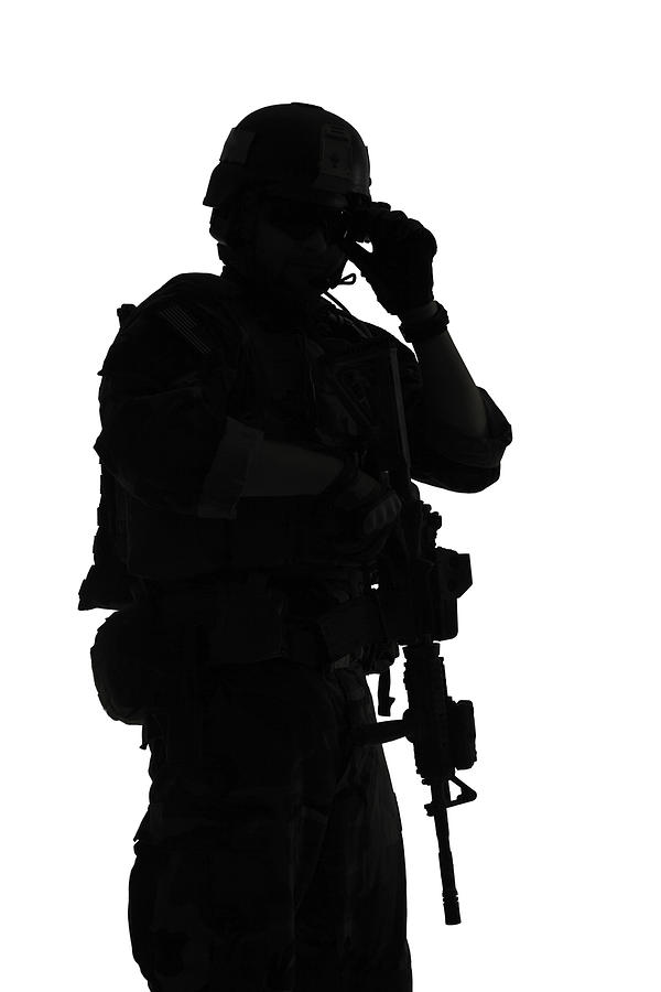 Silhouette Of A U.s. Marine Corps #21 Photograph by Oleg Zabielin