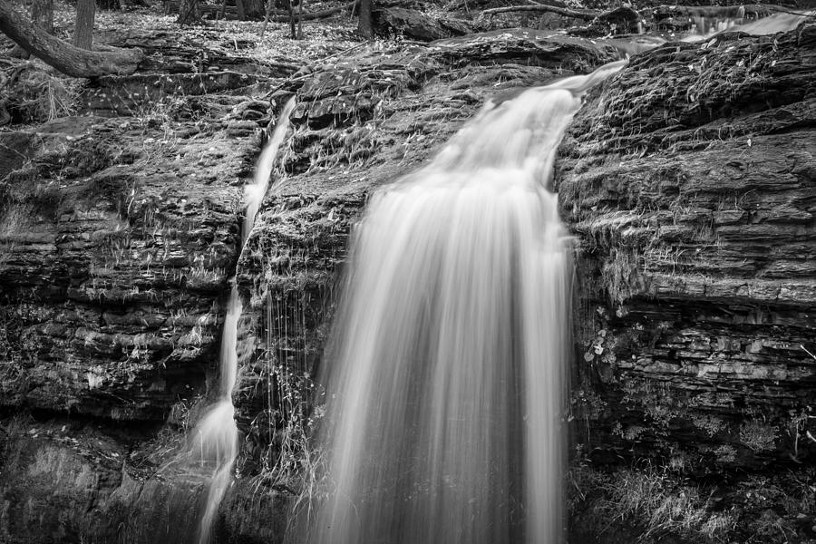 Waterfall Photograph - Waterfalls George W Childs National Park Painted BW   #21 by Rich Franco