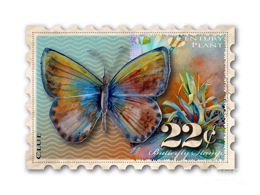 22 Cent Butterfly Stamp Painting