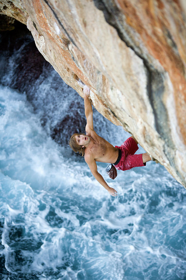 Summer Photograph - Chris Sharma Rock Climbing  Deep Water #22 by Corey Rich