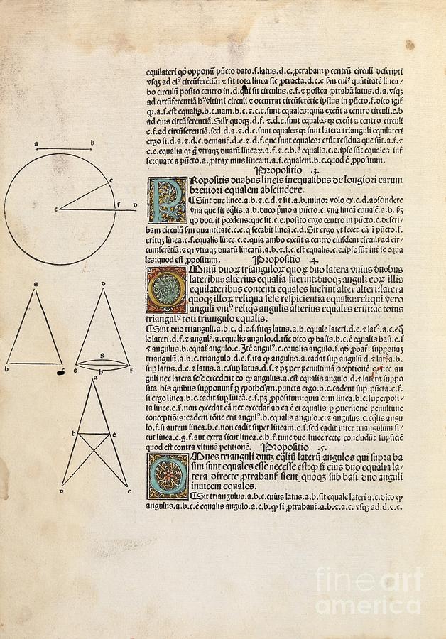 Euclids Elements Of Geometry, 1482 #22 Photograph by Royal Astronomical Society