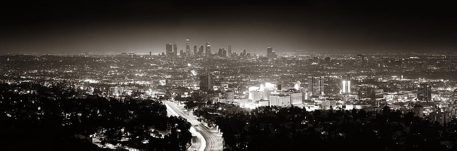 Los Angeles at night #22 Photograph by Songquan Deng