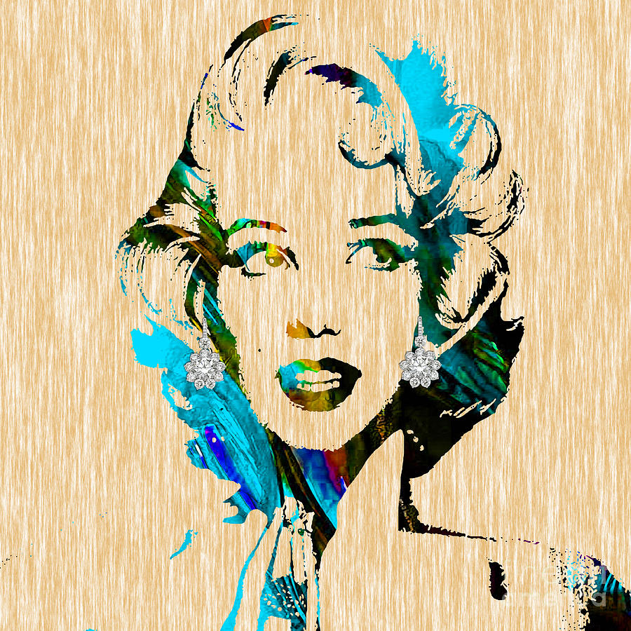 Marilyn Monroe Diamond Earring Collection #22 Mixed Media by Marvin Blaine