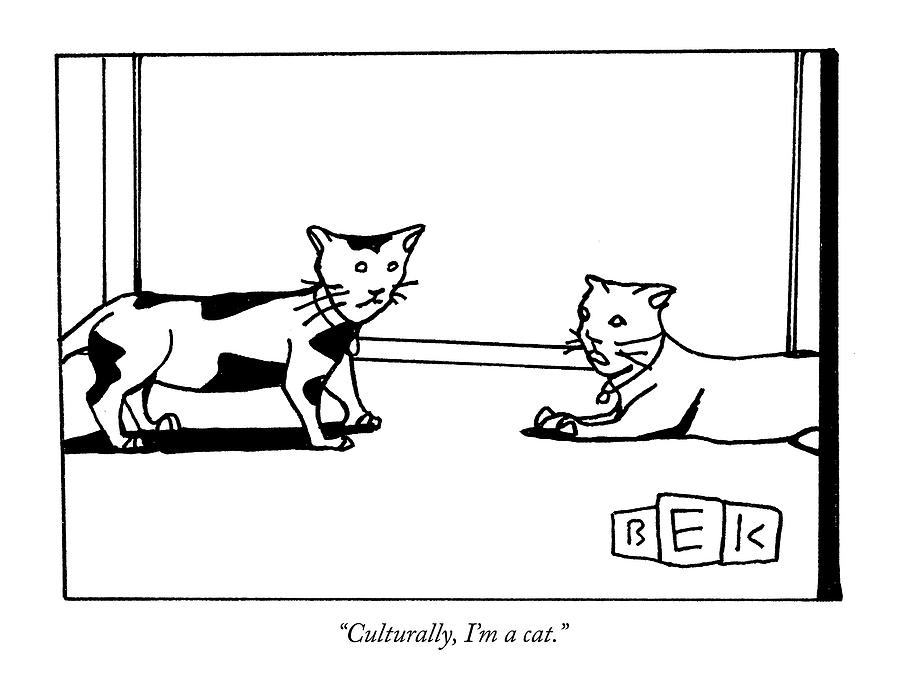 Culturally, Im A Cat Drawing by Bruce Eric Kaplan