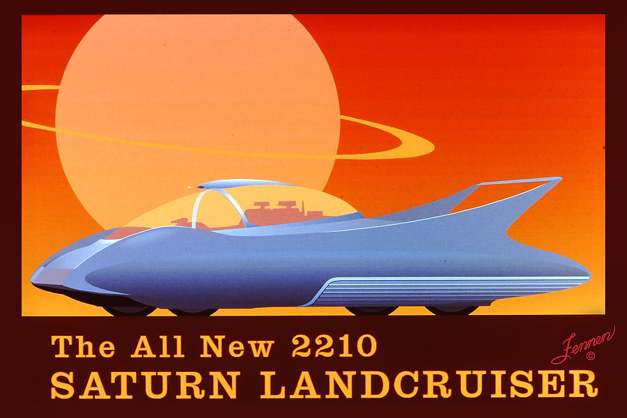 2210 Saturn Landcruiser Poster  Digital Art by Charles Fennen