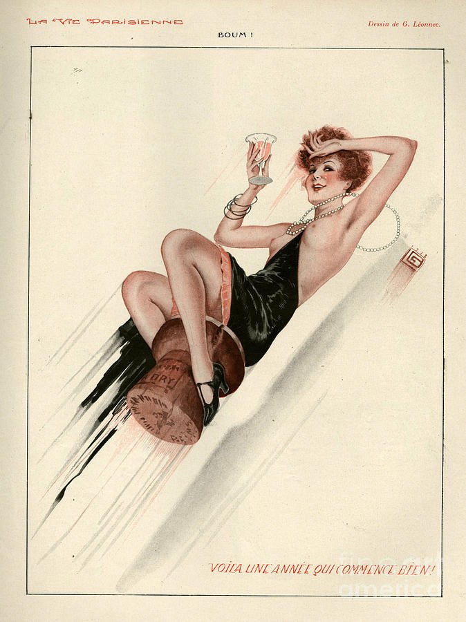 Wine Drawing - 1920s France La Vie Parisienne Magazine #224 by The Advertising Archives