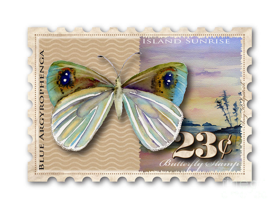 23 Cent Butterfly Stamp Painting