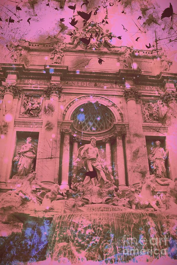 Landmark Digital Art - Trevi Fountain #23 by Marina McLain