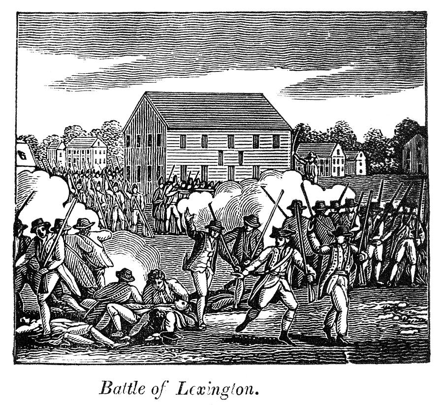 Lexington Painting - Battle Of Lexington, 1775 #24 by Granger