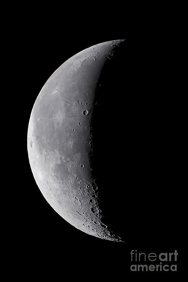 Space Photograph - 24 Day Old Waning Moon by Alan Dyer