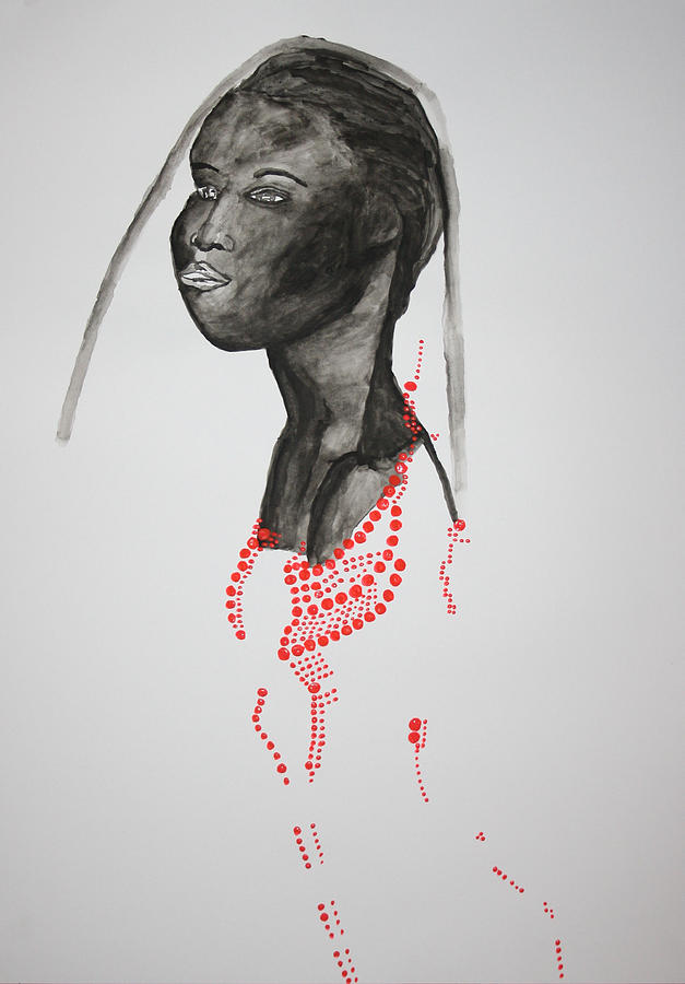 Dinka Bride - South Sudan #24 Painting by Gloria Ssali