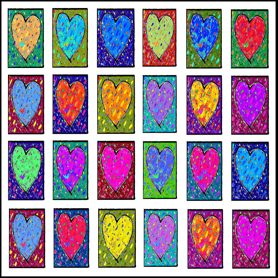 24 Hearts in a Box Painting by Dale Moses
