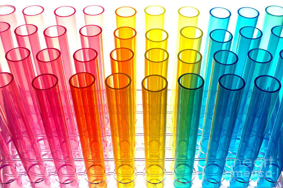 Test Photograph - Laboratory Test Tubes in Science Research Lab by Science Research Lab