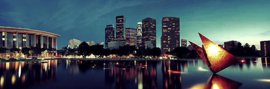 Los Angeles at night #24 Photograph by Songquan Deng