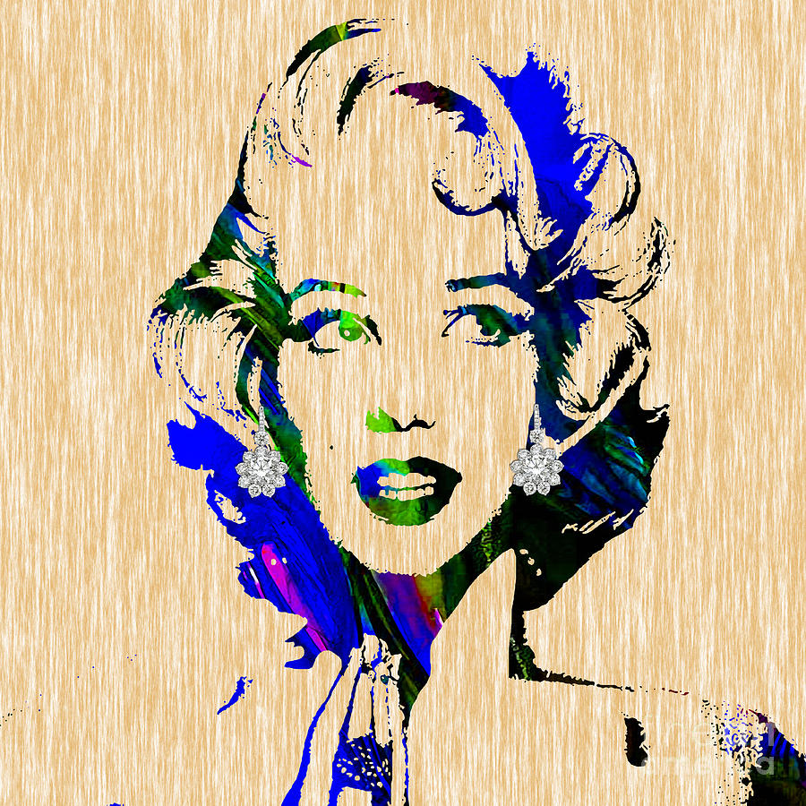 Marilyn Monroe Diamond Earring Collection #24 Mixed Media by Marvin Blaine