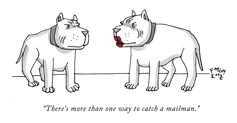 Theres More Than One Way To Catch A Mailman Drawing by Farley Katz
