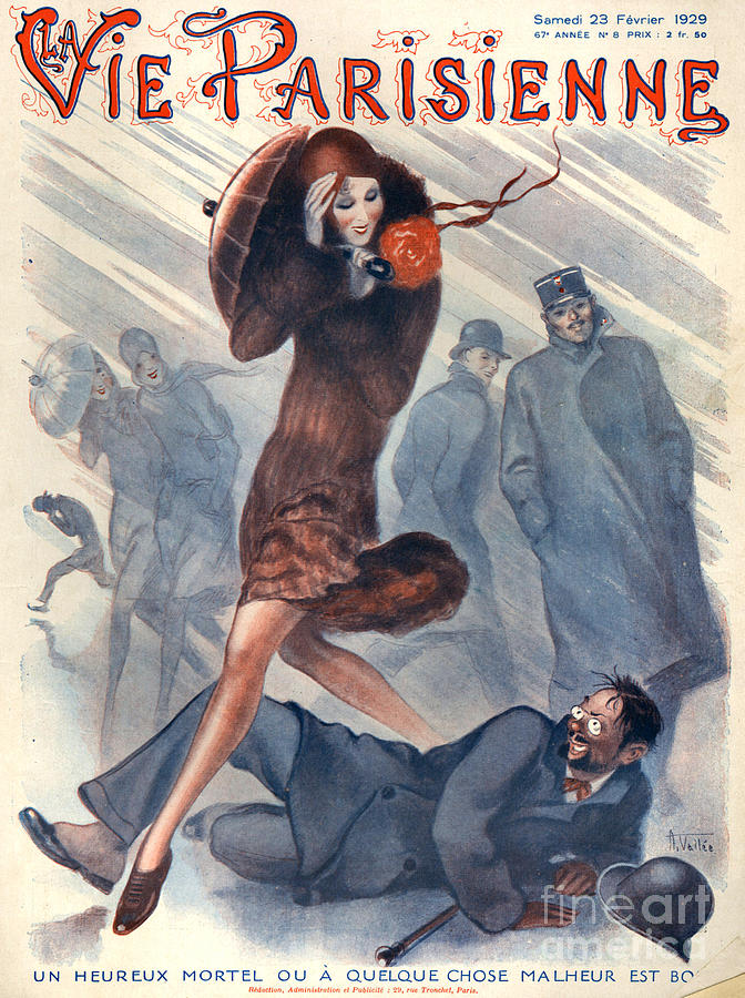 Winter Drawing - 1920s France La Vie Parisienne Magazine #240 by The Advertising Archives