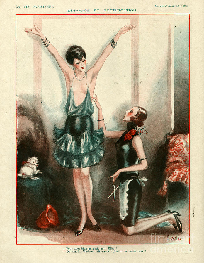 France Drawing - 1920s France La Vie Parisienne Magazine #241 by The Advertising Archives