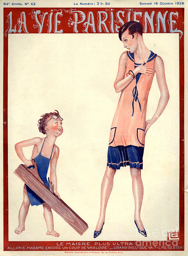 France Drawing - 1920s France La Vie Parisienne Magazine #249 by The Advertising Archives