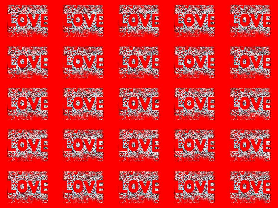 25 Affirmations Of Love In Red Digital Art by Helena Tiainen