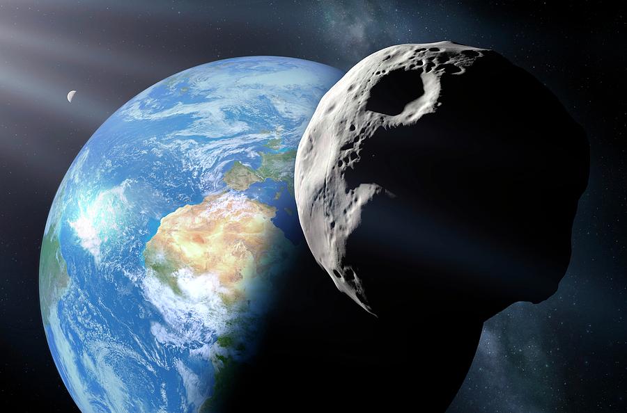 Asteroid approaching outlet earth