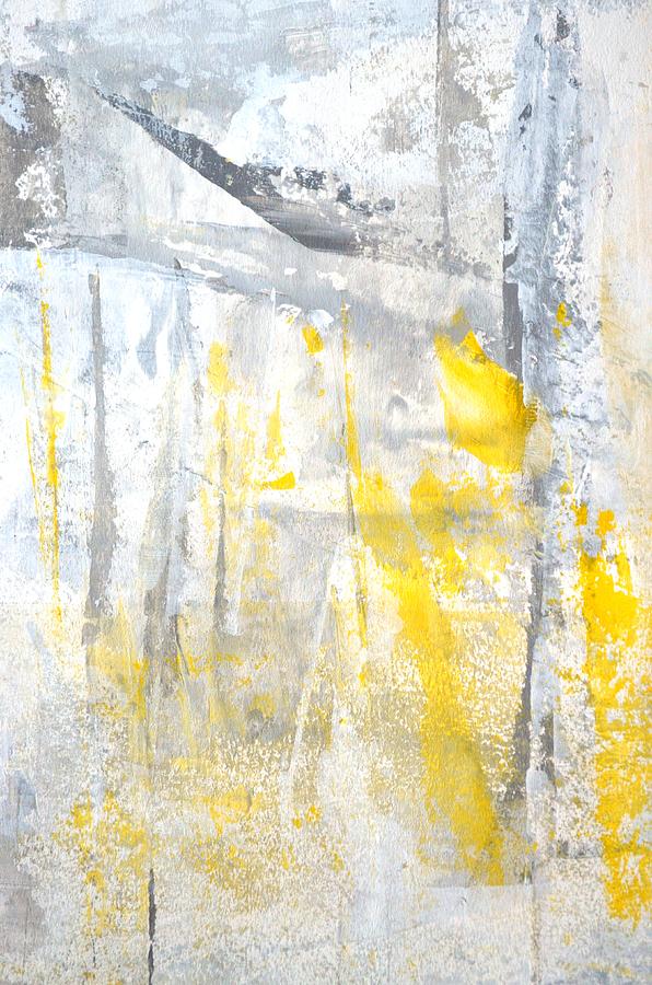 Abstract Painting - Abstraction - Grey and Yellow Abstract Art Painting by CarolLynn Tice