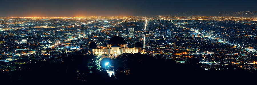 Los Angeles at night #25 Photograph by Songquan Deng
