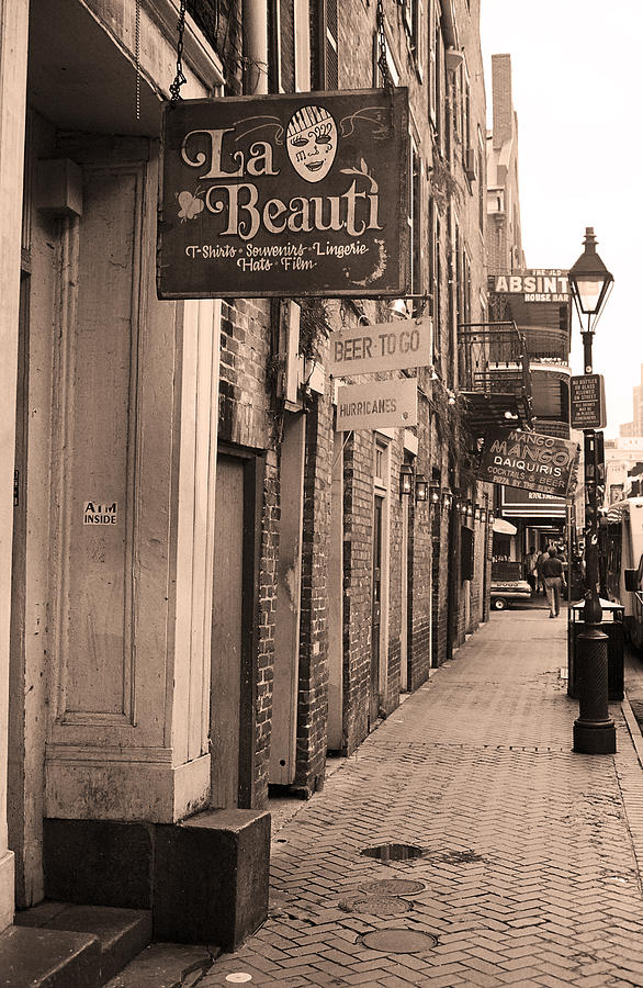 Brick Photograph - New Orleans - Bourbon Street 27 by Frank Romeo