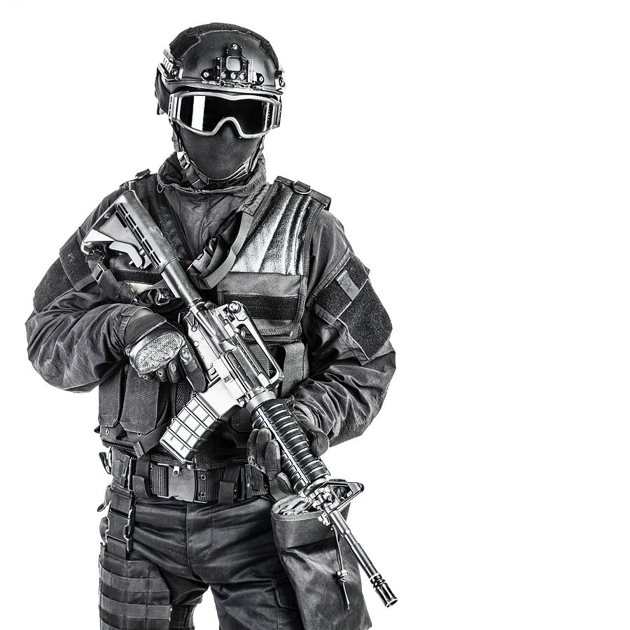 Spec Ops Police Officer Swat In Black Photograph by Oleg Zabielin ...