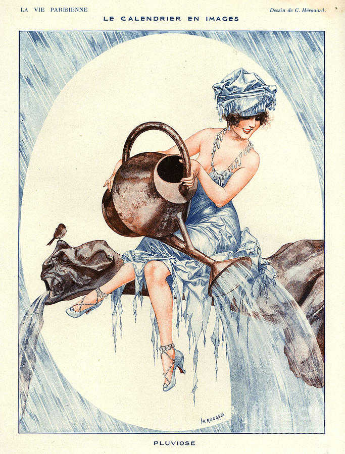 Bird Drawing - 1920s France La Vie Parisienne Magazine #252 by The Advertising Archives