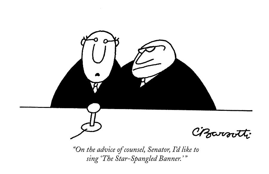 On The Advice Of Counsel Drawing by Charles Barsotti