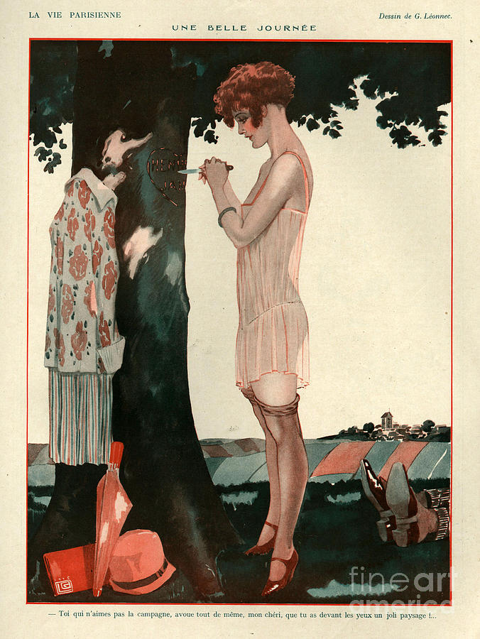 Tree Drawing - 1920s France La Vie Parisienne Magazine #261 by The Advertising Archives