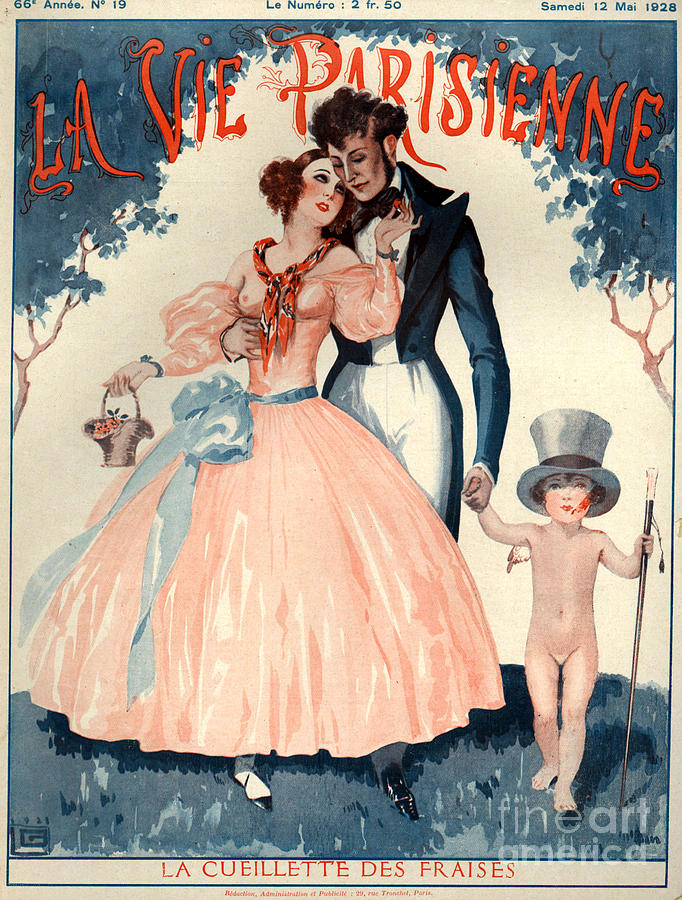 France Drawing - 1920s France La Vie Parisienne Magazine #266 by The Advertising Archives