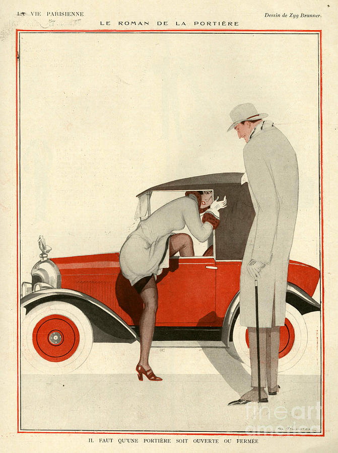 Car Drawing - 1920s France La Vie Parisienne Magazine #267 by The Advertising Archives