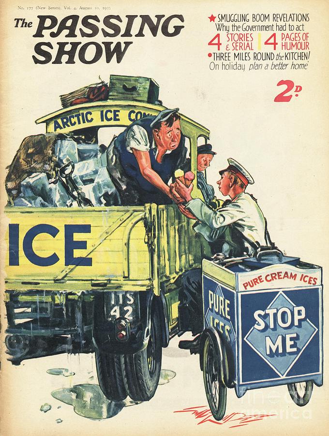 Ice-cream Drawing - 1930s,uk,the Passing Show,magazine Cover #27 by The Advertising Archives