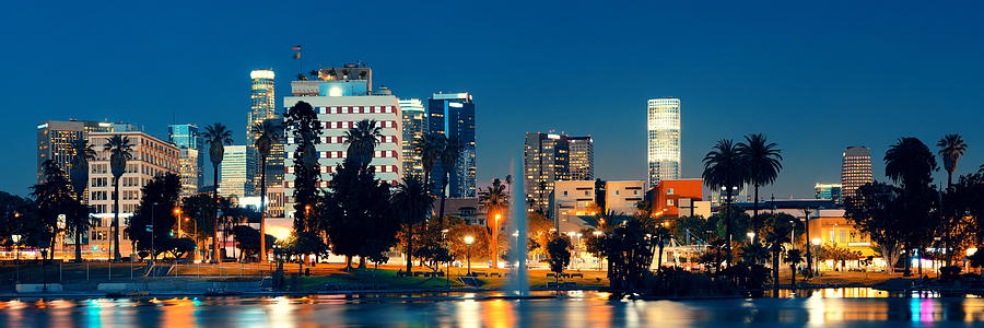 Los Angeles at night #27 Photograph by Songquan Deng