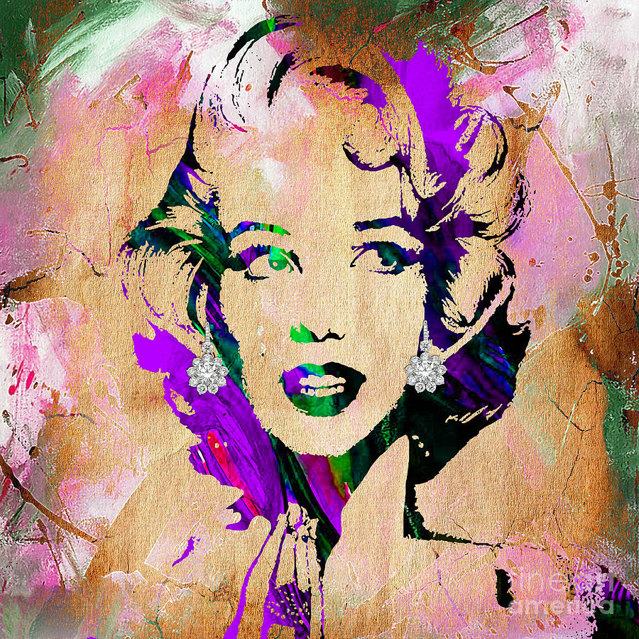 Marilyn Monroe Diamond Earring Collection #27 Mixed Media by Marvin Blaine