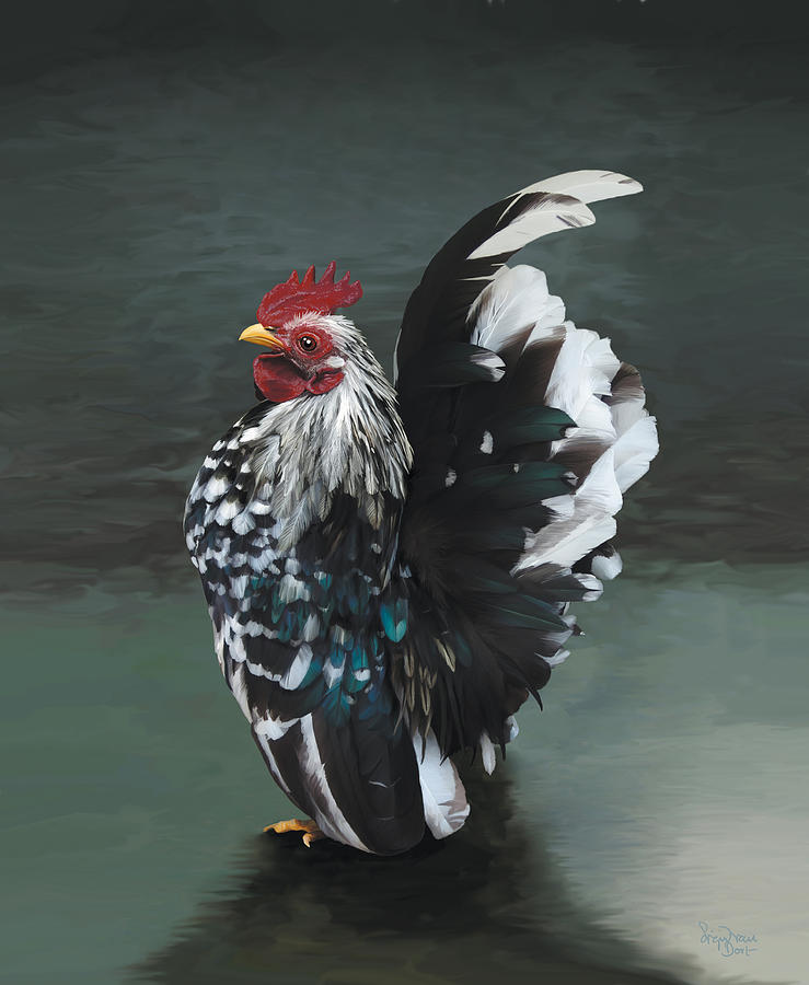 Chicken Digital Art - 27. Nappie Serama by Sigrid Van Dort Chicken Digital Art - 27. Nappie Serama by Sigrid Van Dort